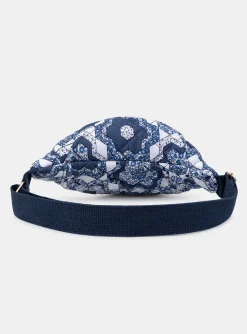 Sergent Major Sac, Cartable & Parapluie-Banane bleu et blanc matelass&eacute;e &agrave; imprim&eacute; fleuri