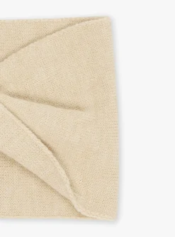 Sergent Major Bonnet, Echarpe & Gants-Bandeau taupe en tricot