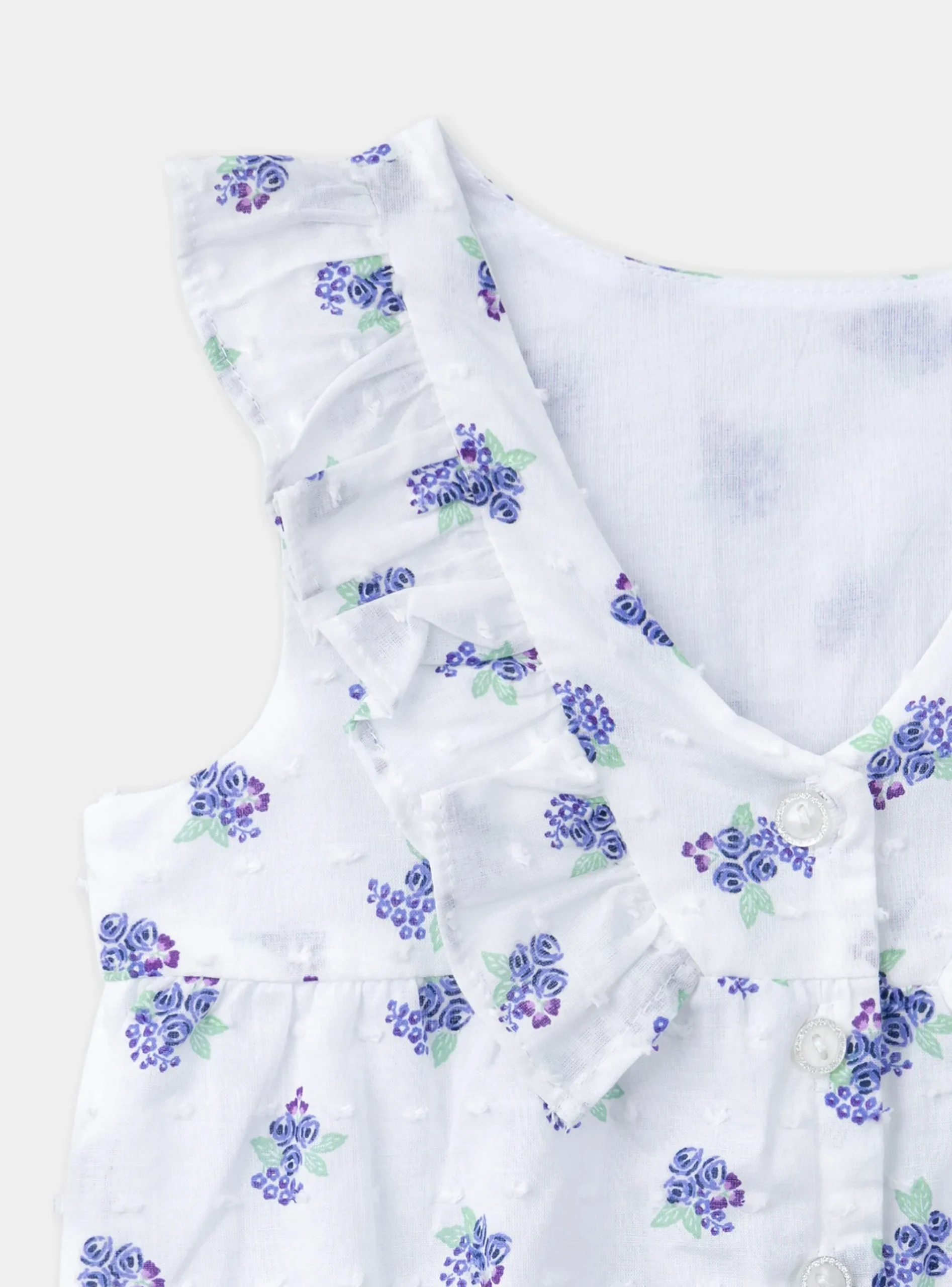 Sergent Major Robe-Barboteuse écrue à fleurs