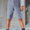 Sergent Major Bermuda-Bermuda bleu broderie