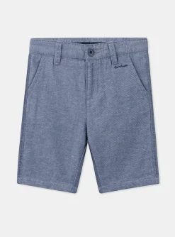 Sergent Major Bermuda-Bermuda bleu broderie