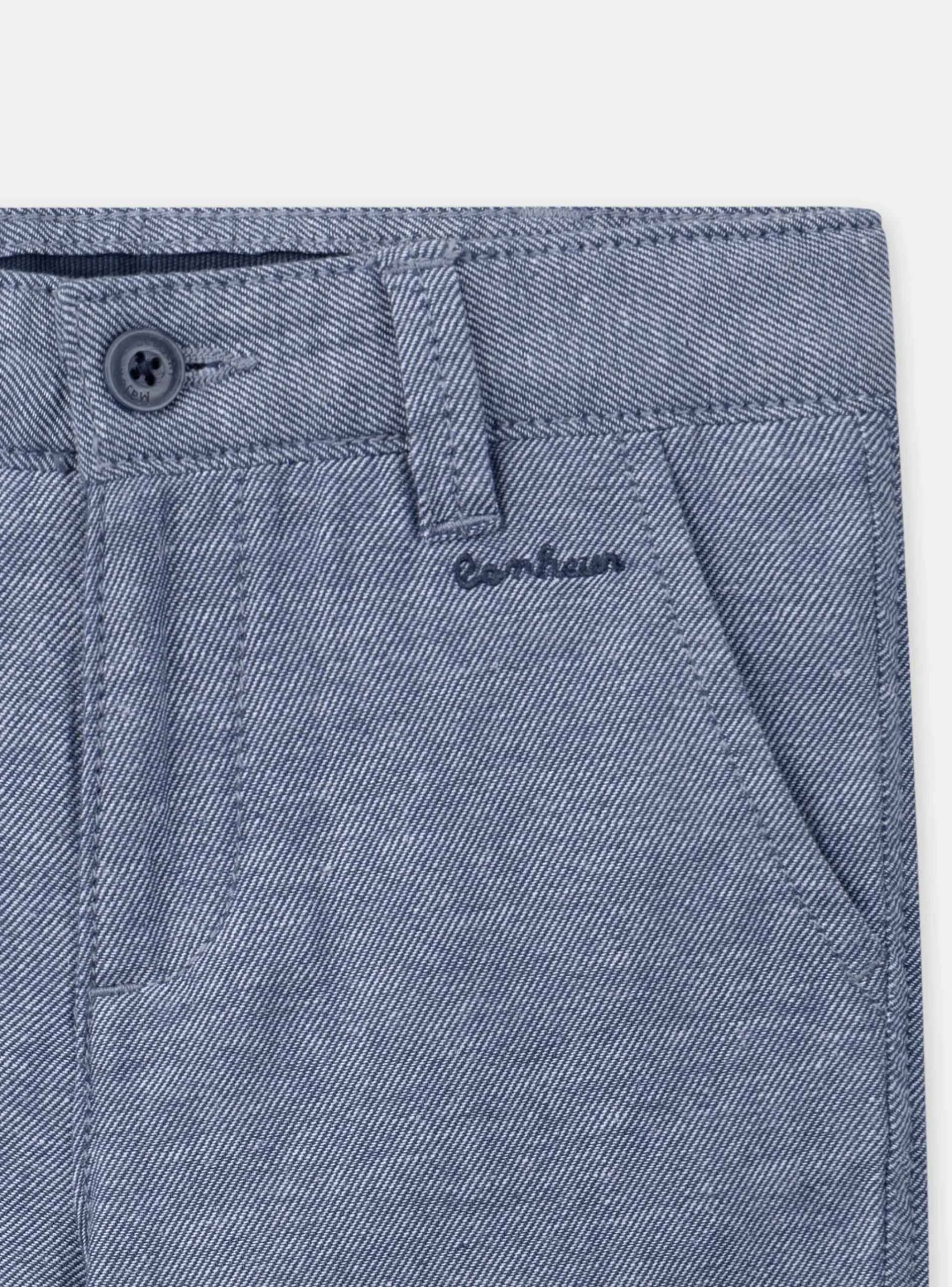 Sergent Major Bermuda-Bermuda bleu broderie