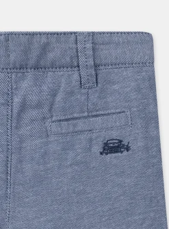 Sergent Major Bermuda-Bermuda bleu broderie