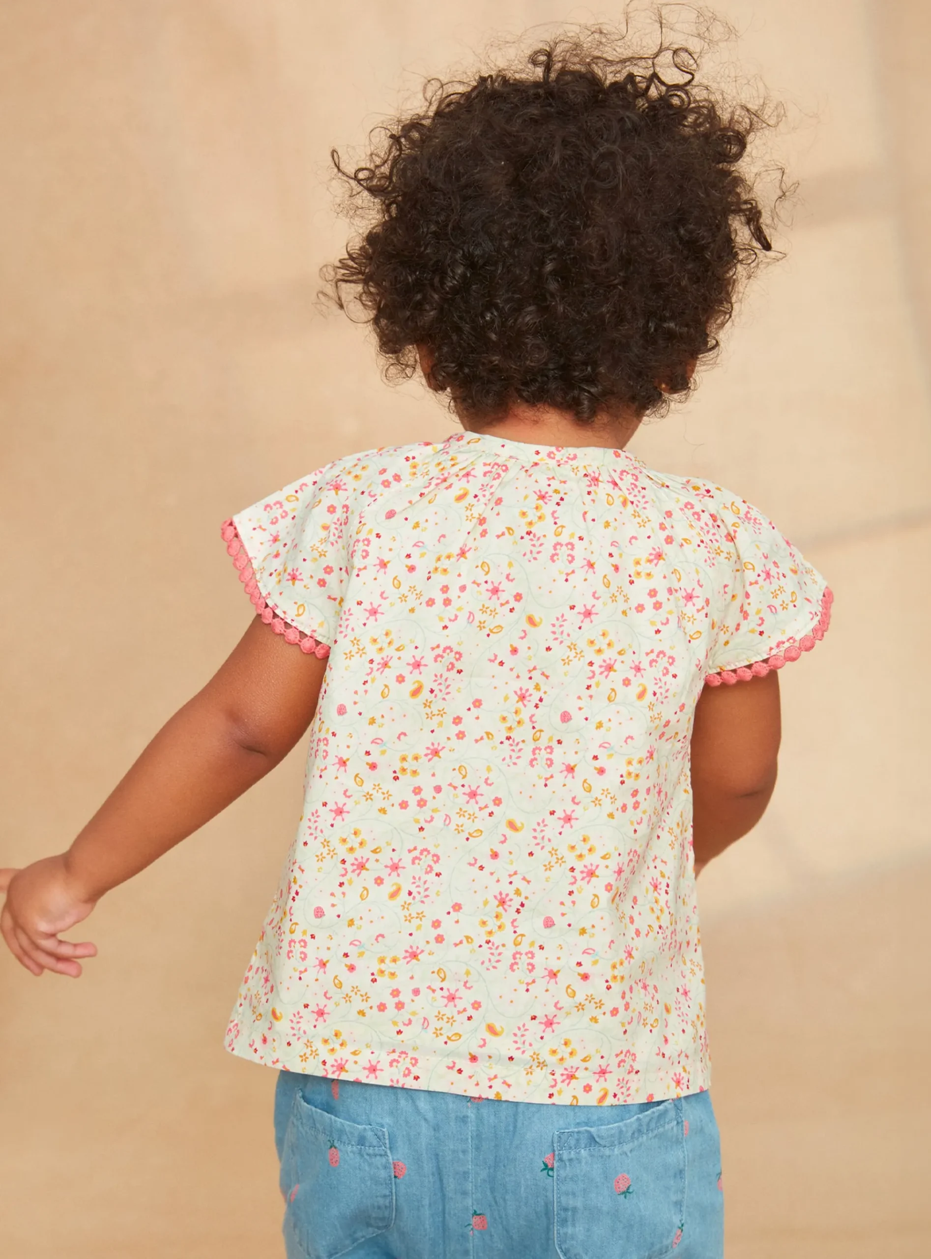 Sergent Major T-shirt & Blouse-Blouse beige fleurie