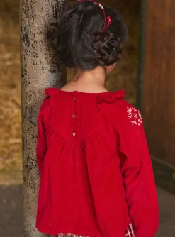 Sergent Major Blouse & T-shirt-Blouse  brod&eacute;e en velours c&ocirc;tel&eacute;