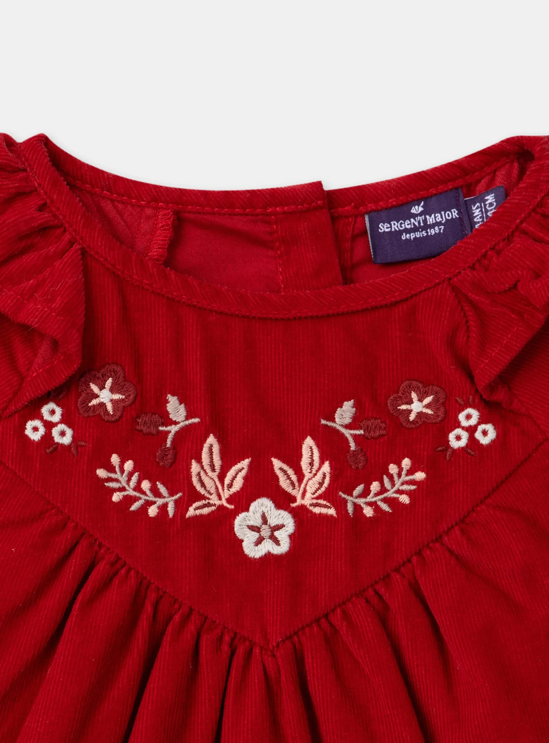 Sergent Major Blouse & T-shirt-Blouse brodée en velours côtelé
