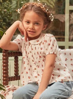 Sergent Major Blouse & T-shirt-Blouse &eacute;crue &agrave; imprim&eacute; fruits