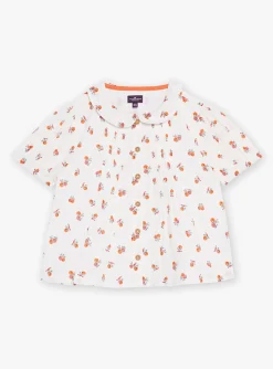 Sergent Major Blouse & T-shirt-Blouse &eacute;crue &agrave; imprim&eacute; fruits