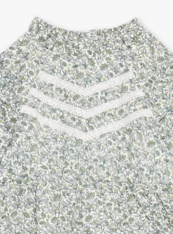 Sergent Major Blouse & T-shirt-Blouse &eacute;crue et verte &agrave; imprim&eacute; fleuri