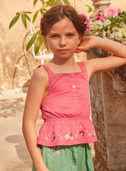 Sergent Major Blouse & T-shirt-Blouse rose brodée