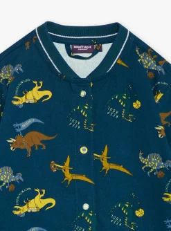 Sergent Major Sac & Parapluie-Blouse scolaire bleu p&eacute;trole &agrave; imprim&eacute; dinosaures
