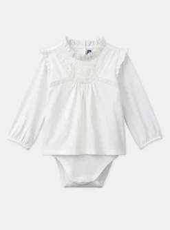 Sergent Major Body-Blouse-body &eacute;crue &agrave; volants