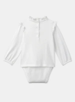 Sergent Major Body-Blouse-body &eacute;crue &agrave; volants