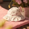 Sergent Major Chapeau & Bandeau | Robe-Bob &eacute;cru &agrave; imprim&eacute; fleuri en gaze de coton