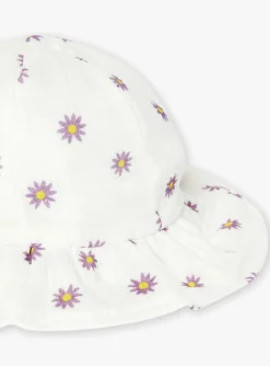 Sergent Major Chapeau & Bandeau | Robe-Bob &eacute;cru &agrave; imprim&eacute; fleuri en gaze de coton