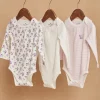 Sergent Major Chaussettes & Collant-3 bodies &agrave; manches longues &eacute;cru en coton bio