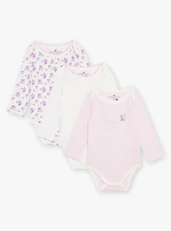 Sergent Major Chaussettes & Collant-3 bodies &agrave; manches longues &eacute;cru en coton bio