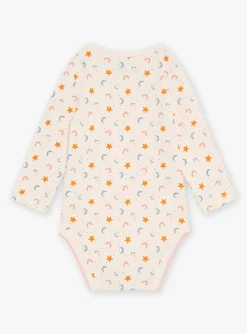 Sergent Major Chaussettes & Collant-2 bodies blush en coton bio &agrave; imprim&eacute; et &agrave; motifs &eacute;toiles, lunes, arc-en-ciel et fleuri