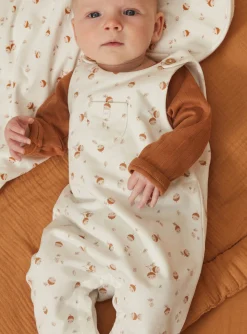 Sergent Major Tenues & Ensembles-Body caramel, salopette &eacute;crue et chaussettes beiges