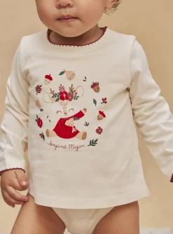 Sergent Major Body-Body T-shirt beige &agrave; manches longues