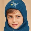 Sergent Major Bonnet, Echarpe, & Gant-Bonnet bleu p&eacute;trole en tricot