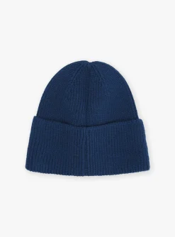 Sergent Major Bonnet, Echarpe, & Gant-Bonnet bleu p&eacute;trole en tricot