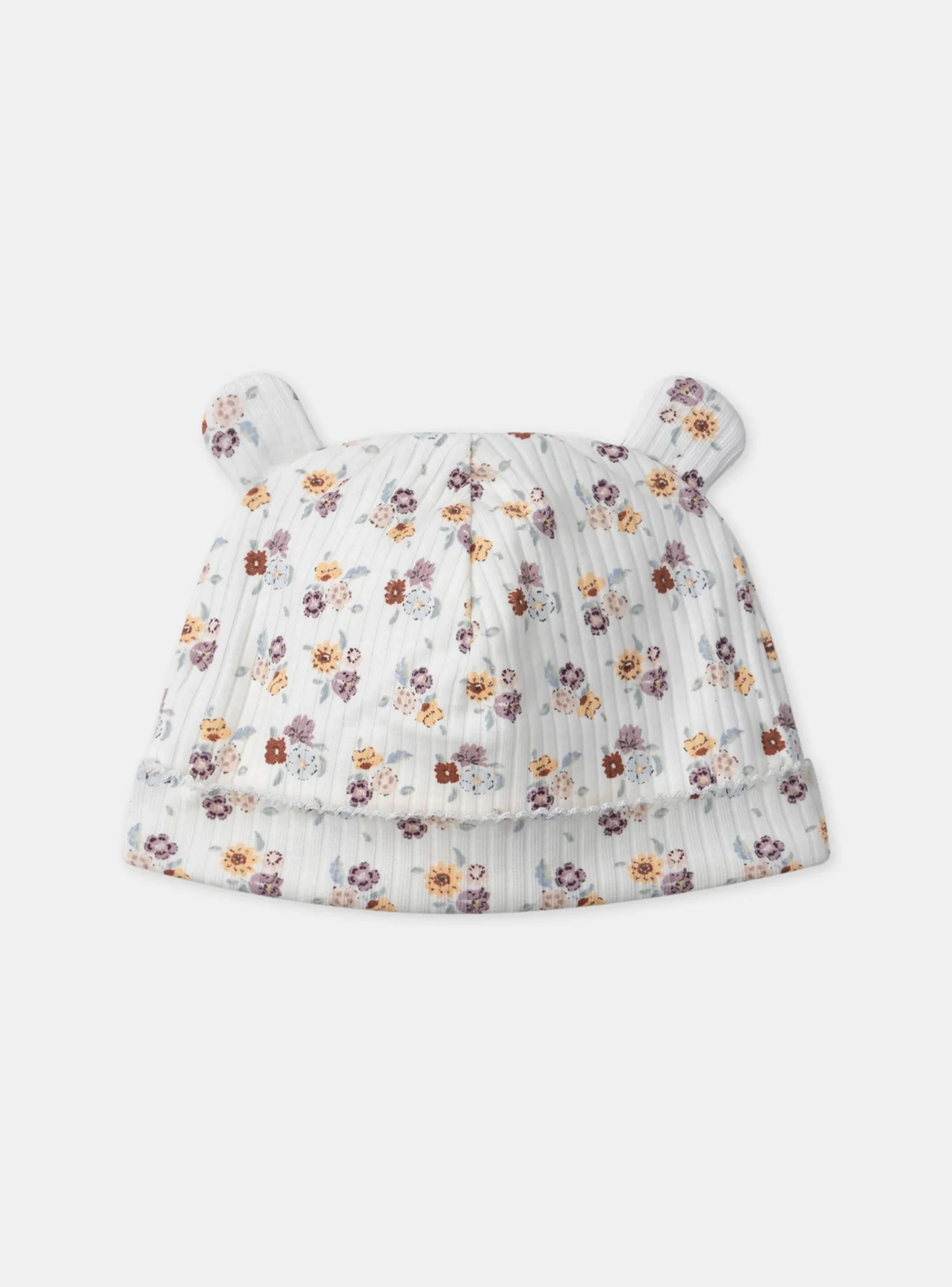 Sergent Major Bonnet, Echarpe & Gant-Bonnet écru imprimé fleur