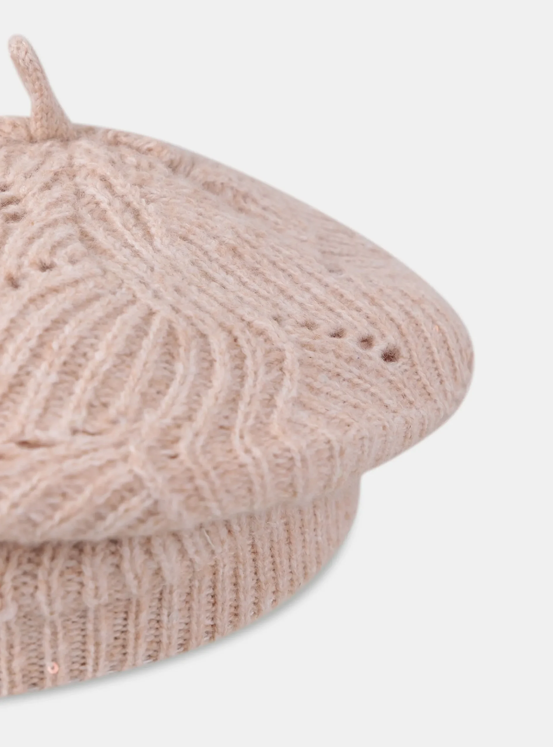 Sergent Major Bonnet, Echarpe & Gants-Bonnet en maille type béret avec des sequins dans le fil