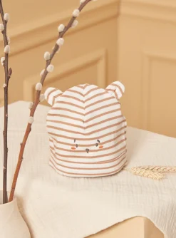 Sergent Major Bonnet, Moufle, Chausson & Chaussette-Bonnet ludique de naissance écru et noisette