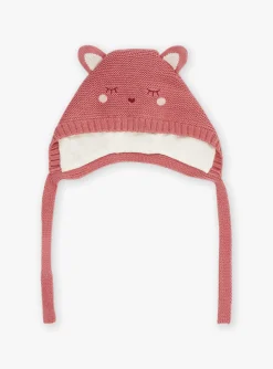 Sergent Major Bonnet, Echarpe & Gant-Bonnet rose en tricot