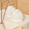 Sergent Major Bonnet, Moufle, Chausson & Chaussette-2 bonnets de naissance &eacute;crus en coton