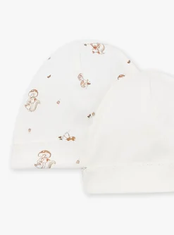 Sergent Major Bonnet, Moufle, Chausson & Chaussette-2 bonnets de naissance &eacute;crus en coton