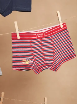 Sergent Major Sous-vêtement & Chaussettes-3 boxers bleu marine, rouge et gris &agrave; motif galaxies et imprim&eacute; &agrave; rayures
