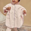 Sergent Major Pyjama & Grenouillère-Cape de bain &agrave; capuche rose &agrave; motif fleuri.