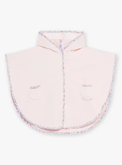 Sergent Major Pyjama & Grenouillère-Cape de bain &agrave; capuche rose &agrave; motif fleuri.
