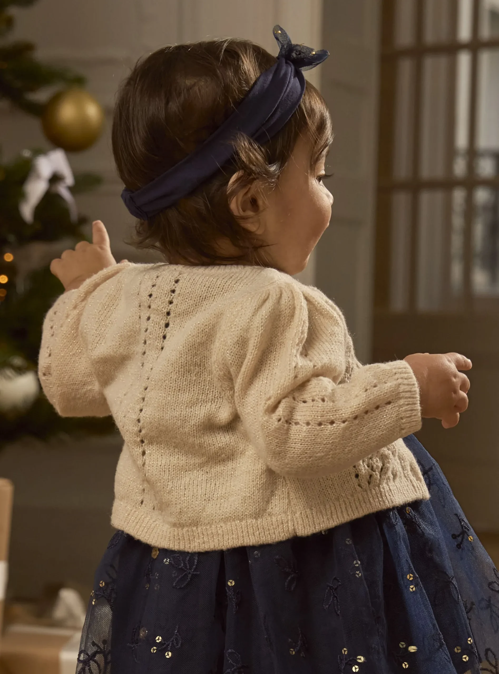 Sergent Major Pull, Gilet & Cardigan-Cardigan ajouré en fils métallisés