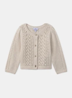 Sergent Major Pull, Gilet & Cardigan-Cardigan ajouré en fils métallisés