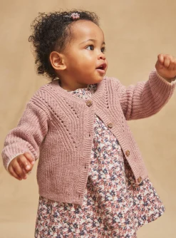 Sergent Major Pull, Gilet & Cardigan-Cardigan ajouré lilas en tricot