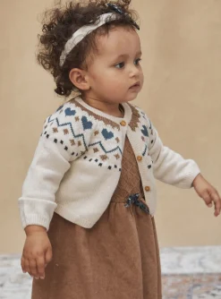Sergent Major Pull, Gilet & Cardigan-Cardigan beige clair chiné en tricot