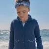 Sergent Major Pull, Gilet & Cardigan-Cardigan bleu en maille jersey