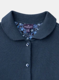 Sergent Major Pull, Gilet & Cardigan-Cardigan bleu en maille jersey