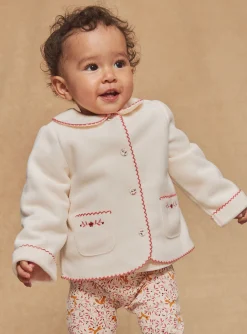 Sergent Major Pull, Gilet & Cardigan-Cardigan écru en polaire