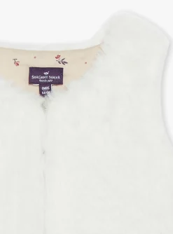 Sergent Major Pull, Gilet & Cardigan-Cardigan &eacute;cru sans manches r&eacute;versible