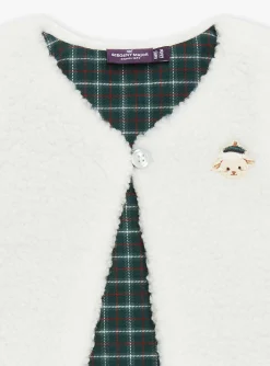 Sergent Major Pull, Gilet & Cardigan-Cardigan &eacute;cru sans manches en fourrure synth&eacute;tique