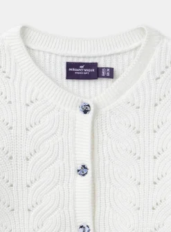 Sergent Major Pull, Gilet & Cardigan-Cardigan Ecru