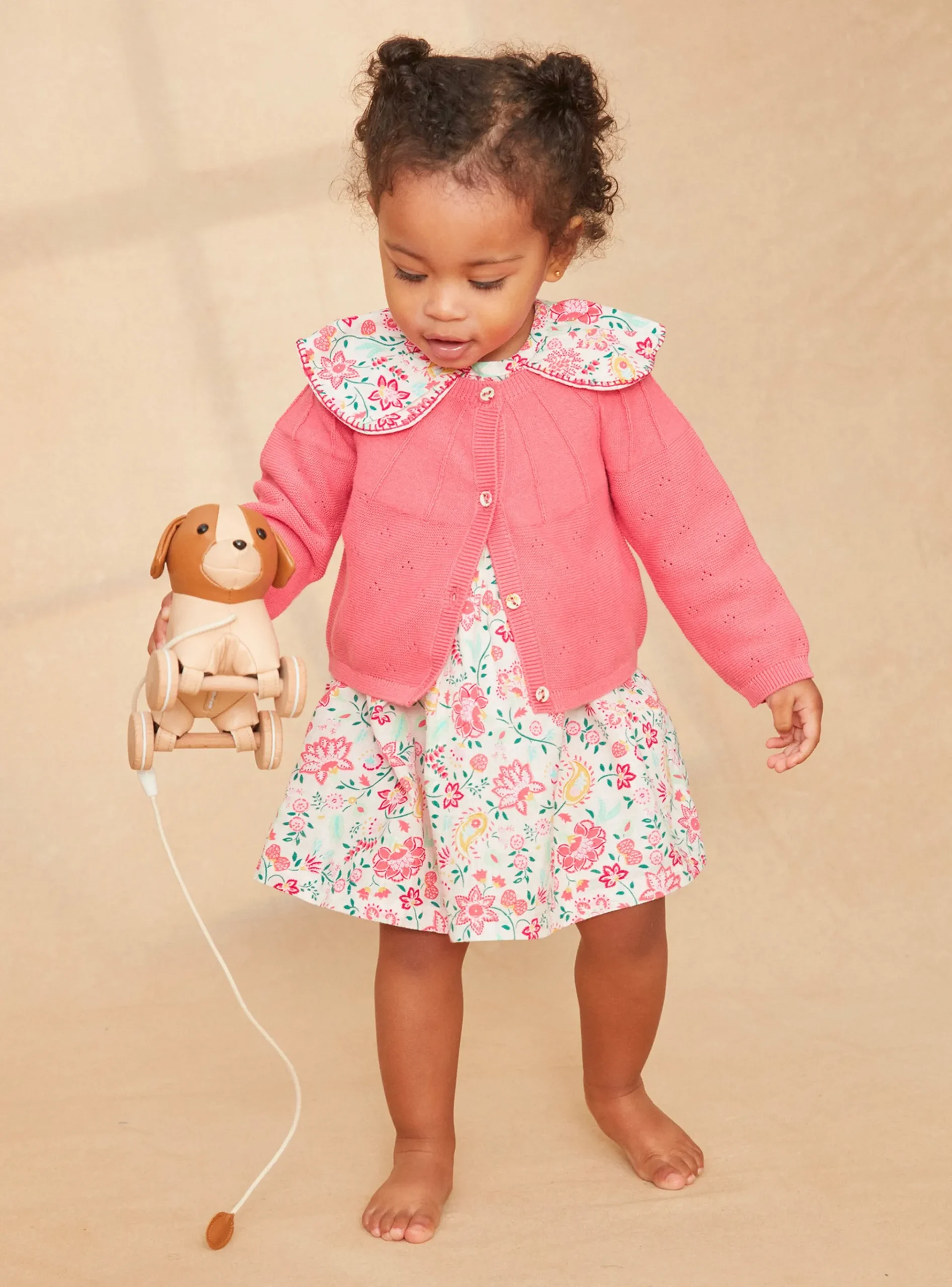 Sergent Major Pull, Gilet & Cardigan-Cardigan en tricot rose