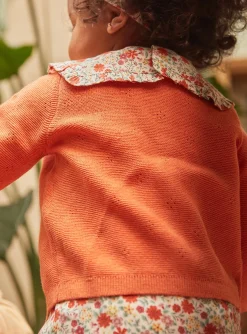 Sergent Major Pull, Gilet & Cardigan-Cardigan orange &agrave; manches longues