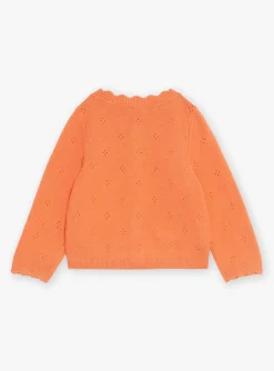 Sergent Major Pull, Gilet & Cardigan-Cardigan orange &agrave; manches longues