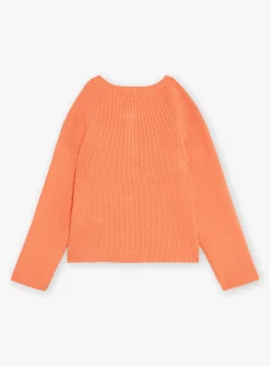 Sergent Major Pull, Gilet & Cardigan-Cardigan orange en tricot