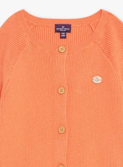 Sergent Major Pull, Gilet & Cardigan-Cardigan orange en tricot
